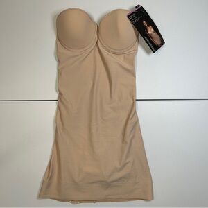 Ambrielle Strapless Bra Slip Firm Control Nude Size 34B